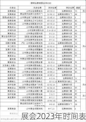 展会2023年时间表