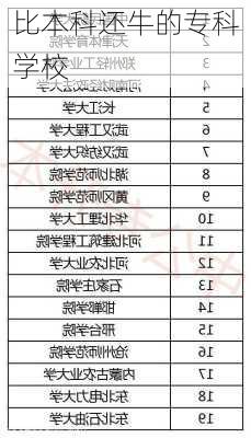 比本科还牛的专科学校