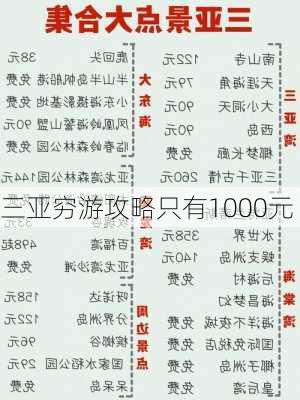 三亚穷游攻略只有1000元