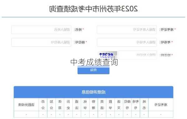 中考成绩查询