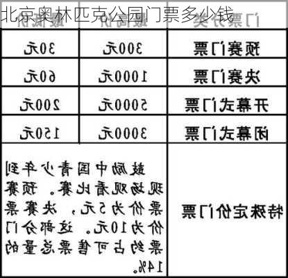 北京奥林匹克公园门票多少钱