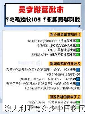 澳大利亚有多少中国移民