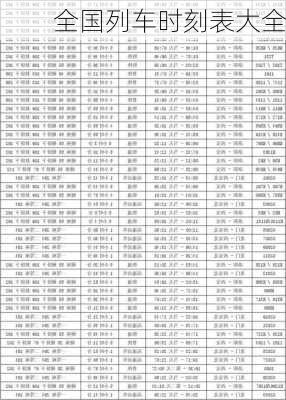 全国列车时刻表大全