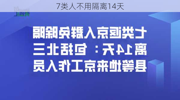 7类人不用隔离14天