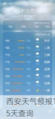 西安天气预报15天查询