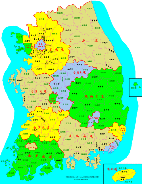 韩国地图中文版