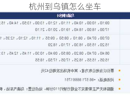 杭州到乌镇怎么坐车