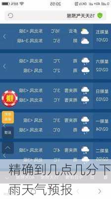 精确到几点几分下雨天气预报