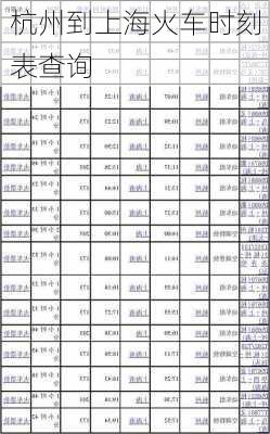 杭州到上海火车时刻表查询